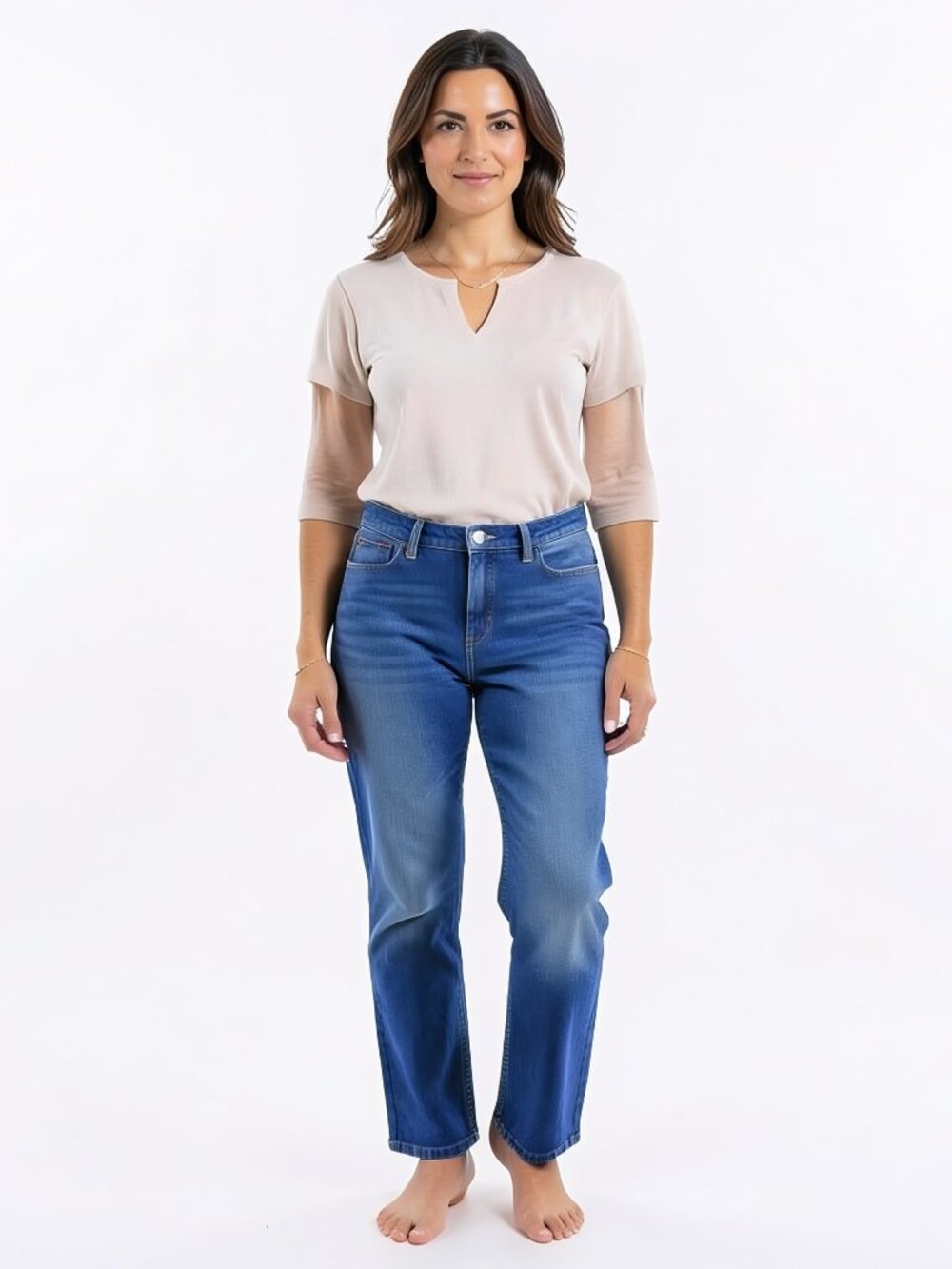 Lee Boot-Cut Jean Woman's 16 Mid-Rise Dark Wash Blue Stretch Denim